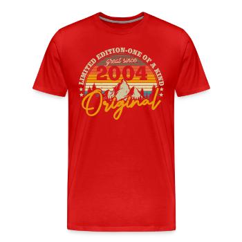 Nostalgie Cadeau d’anniversaire '04 - T-shirt bio Premium Homme - rouge - Devant - Damien (186cm)