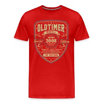 Legendärer Jahrgang 2008 - Männer Premium Bio T-Shirt - Rot - Vorne - Damien (186cm)