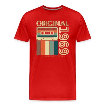 1969 Trésors d’époque - T-shirt bio Premium Homme - rouge - Devant - Damien (186cm)