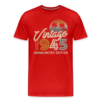1945 Vintage Legends - Men's Premium Organic T-Shirt - red - Front - Damien (186cm)