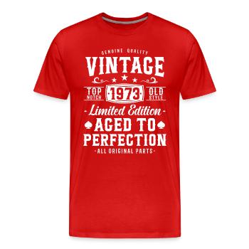 Retro 1973 Geburtstagsfreude - Männer Premium Bio T-Shirt - Rot - Vorne - Damien (186cm)