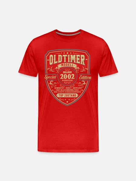 Legendäres Geburtsjahr 2002 - Männer Premium Bio T-Shirt - Rot
