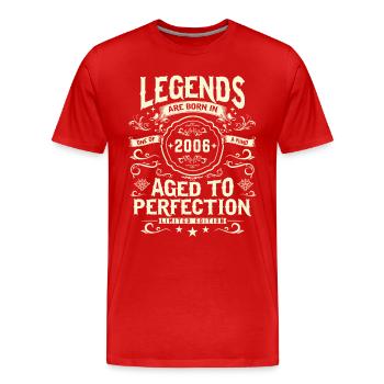 17 ans - Né en 2006 Cadeau - T-shirt bio Premium Homme - rouge - Devant - Damien (186cm)