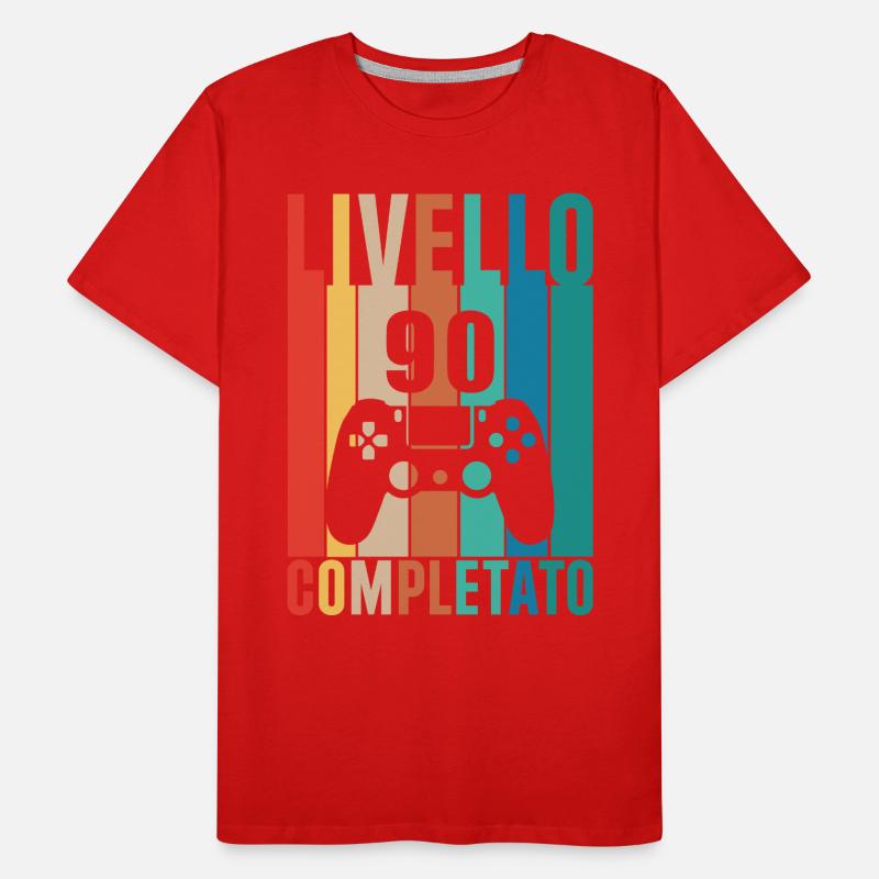 Geburtstag auf Stufe 90 - Retro-Stil Männer Premium Bio T-Shirt