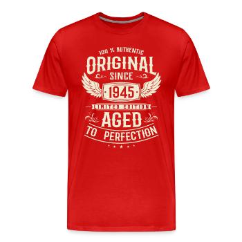 Authentisches Vintage Geschenk 1945 - Männer Premium Bio T-Shirt - Rot - Vorne - Damien (186cm)