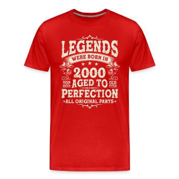 Legendary gift: Born in 2000 - 23/24 years - Men's Premium Organic T-Shirt - red - Front - Damien (186cm)