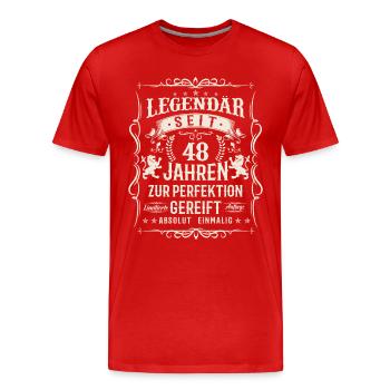 Vintage Geburtstagsgeschenk 48 Jahre Perfektion - Männer Premium Bio T-Shirt - Rot - Vorne - Damien (186cm)