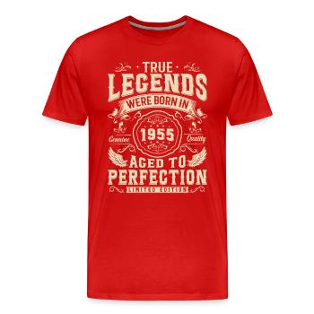 1955 - Legendenjahr - Männer Premium Bio T-Shirt - Rot - Vorne - Damien (186cm)