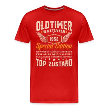 Vintage Oldtimer Baujahr 1952 - Männer Premium Bio T-Shirt - Rot - Vorne - Damien (186cm)