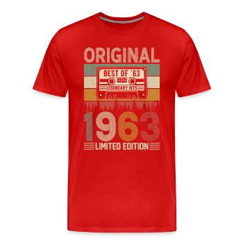 1963 - Vintage of Retro Glamour - Men's Premium Organic T-Shirt - red - Front - Damien (186cm)