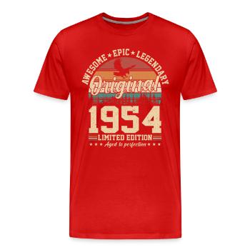1954: A Legendary Birthday Year - Men's Premium Organic T-Shirt - red - Front - Damien (186cm)
