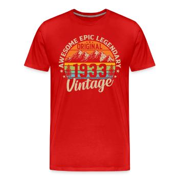1933 - Vintage 90th Birthday - Men's Premium Organic T-Shirt - red - Front - Damien (186cm)