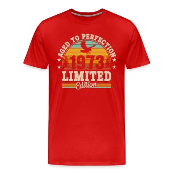 1973 Retro Geburtstag - Männer Premium Bio T-Shirt - Rot - Vorne - Damien (186cm)