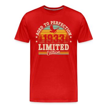1933 Vintage Birthday - Men's Premium Organic T-Shirt - red - Front - Damien (186cm)