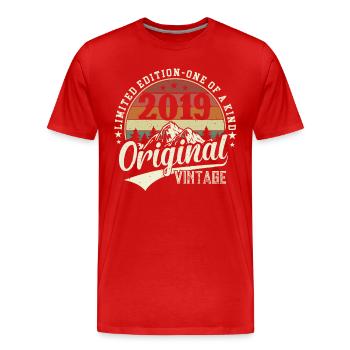 Legendary Birthday T-Shirt 2019 - Men's Premium Organic T-Shirt - red - Front - Damien (186cm)