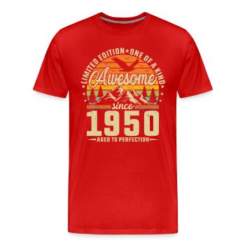 1950: Zeitlose Eleganz - Männer Premium Bio T-Shirt - Rot - Vorne - Damien (186cm)