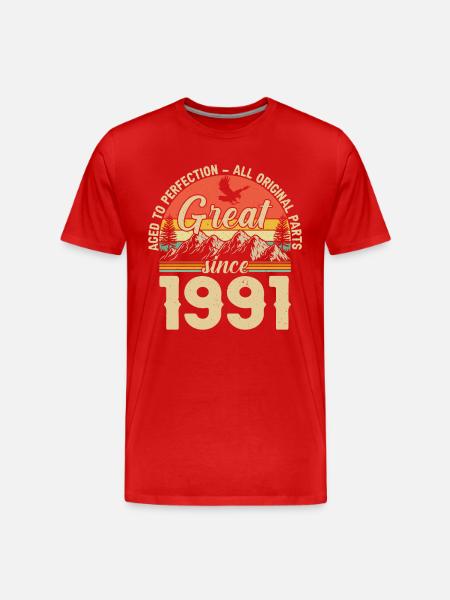 1991 - Un millésime Millésime - T-shirt bio Premium Homme - rouge