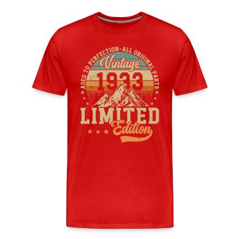 1933 Vintage Birthday - Men's Premium Organic T-Shirt - red - Front - Damien (186cm)