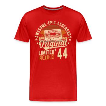 80e anniversaire 1944 - T-shirt bio Premium Homme - rouge - Devant - Damien (186cm)