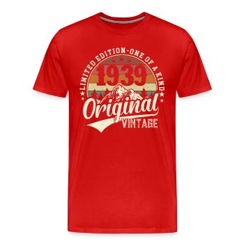 Legendärer 85. Geburtstag 1939 - Männer Premium Bio T-Shirt - Rot - Vorne - Damien (186cm)