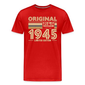 Vintage 1945 Birthday - Men's Premium Organic T-Shirt - red - Front - Damien (186cm)