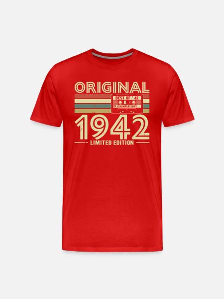Millésime 1942 Anniversaire - T-shirt bio Premium Homme - rouge