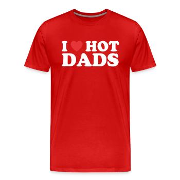 L’amour de papa chaud - T-shirt bio Premium Homme - rouge - Devant - Damien (186cm)