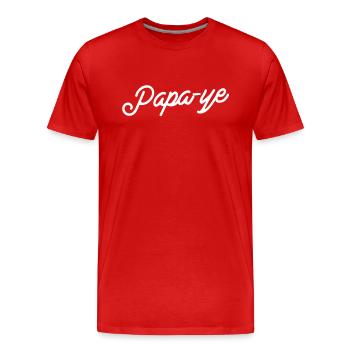 Papa-ye Chic - T-shirt bio Premium Homme - rouge - Devant - Damien (186cm)