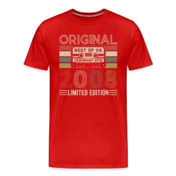 Légendaire 16e anniversaire de 2008 - T-shirt bio Premium Homme - rouge - Devant - Damien (186cm)