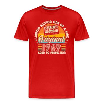 Vintage 1969 Birthday Celebration - Männer Premium Bio T-Shirt - Rot - Vorne - Damien (186cm)