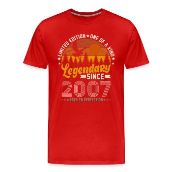 Birthday 2007 Vintage - Men's Premium Organic T-Shirt - red - Front - Damien (186cm)