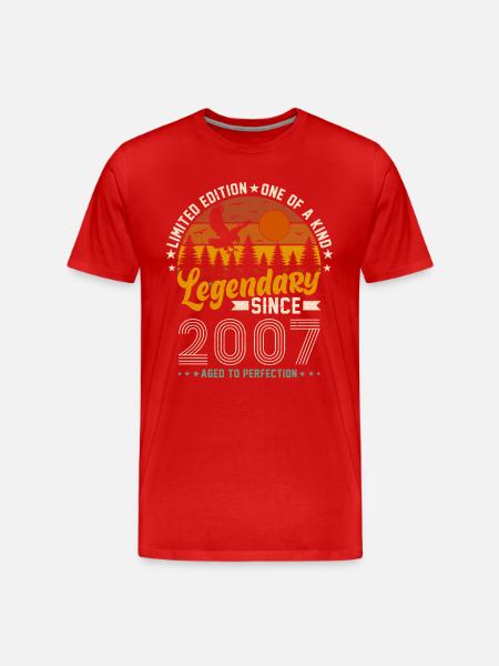 Anniversaire Millésime 2007 - T-shirt bio Premium Homme - rouge