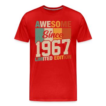 Born Legends 1967 - Men's Premium Organic T-Shirt - red - Front - Damien (186cm)