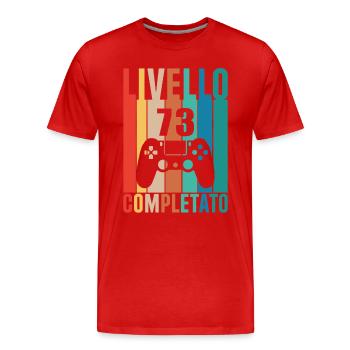 Niveau 73 - T-shirt bio Premium Homme - rouge - Devant - Damien (186cm)