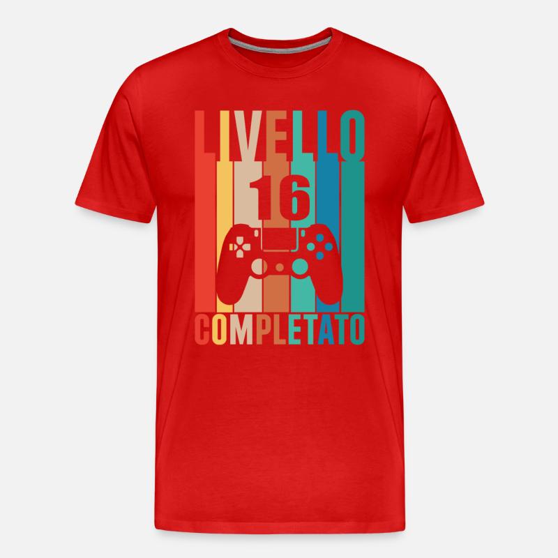 Stufe 16 - Männer Premium Bio T-Shirt - Rot