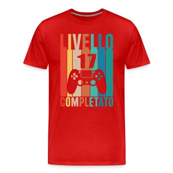 Niveau 17 - T-shirt bio Premium Homme - rouge - Devant - Damien (186cm)