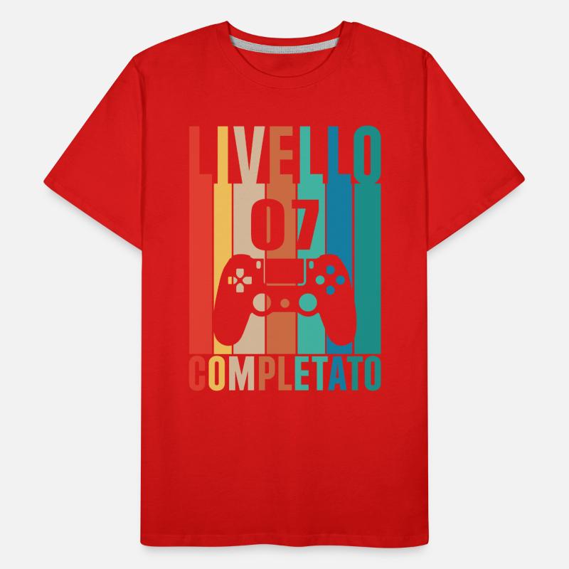 7th Birthday Player Level 7 Complete 7 Years Men's Premium Organic T-Shirt