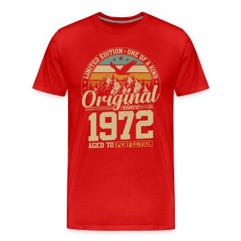 Millésime doré 1972 - T-shirt bio Premium Homme - rouge - Devant - Damien (186cm)