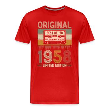 Born legends 1958 - Men's Premium Organic T-Shirt - red - Front - Damien (186cm)