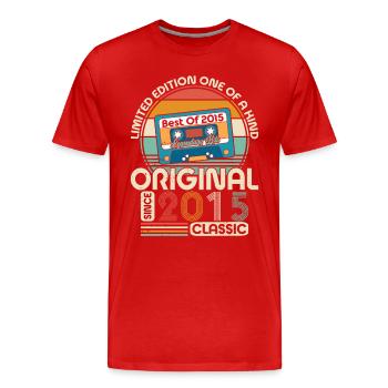 Festive Birthday Rush 2015 - Men's Premium Organic T-Shirt - red - Front - Damien (186cm)