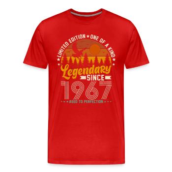 Born Legends 1967 - Men's Premium Organic T-Shirt - red - Front - Damien (186cm)