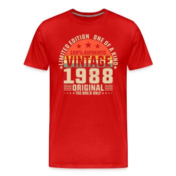 1988 - Men's Premium Organic T-Shirt - red - Front - Damien (186cm)