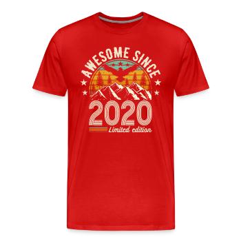 2020 - Men's Premium Organic T-Shirt - red - Front - Damien (186cm)