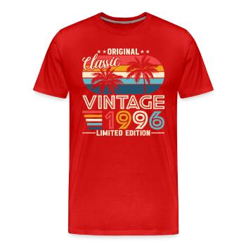 1996 Geburtstagsgeschenk 1996 Jahrgang 1996 Geschenk - Männer Premium Bio T-Shirt - Rot - Vorne - Damien (186cm)