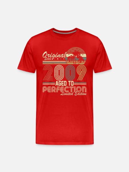 Unieke 2009 Vintage Retro Artwork - Mannen premium biologisch T-shirt - rood