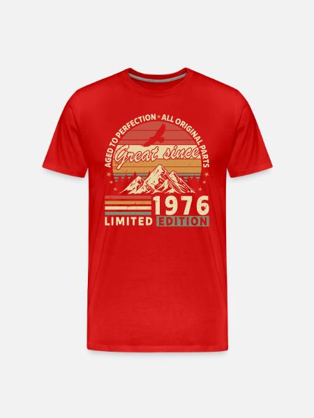 Millésime 1976 - Légende née - T-shirt bio Premium Homme - rouge