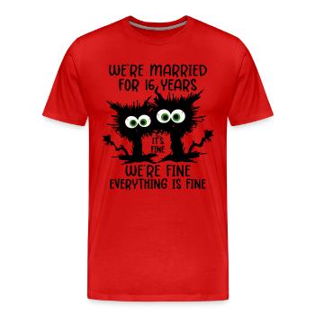 16 ans marié saphir cadeau de mariage - T-shirt bio Premium Homme - rouge - Devant - Damien (186cm)