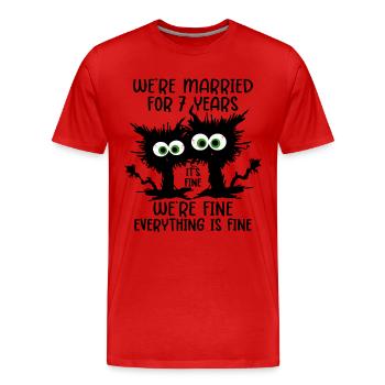 7 Years Married Copper Wedding Gift - Men's Premium Organic T-Shirt - red - Front - Damien (186cm)