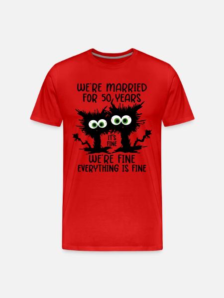 50 ans de mariage d’or cadeau d’anniversaire - T-shirt bio Premium Homme - rouge