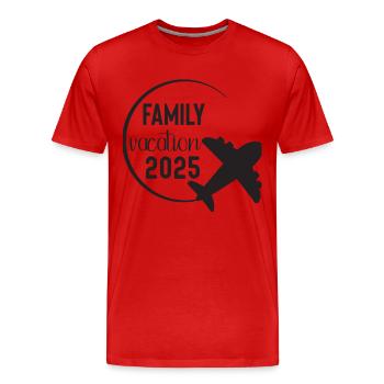 Familienausflug Urlaub Familienurlaub 2025 - Männer Premium Bio T-Shirt - Rot - Vorne - Damien (186cm)